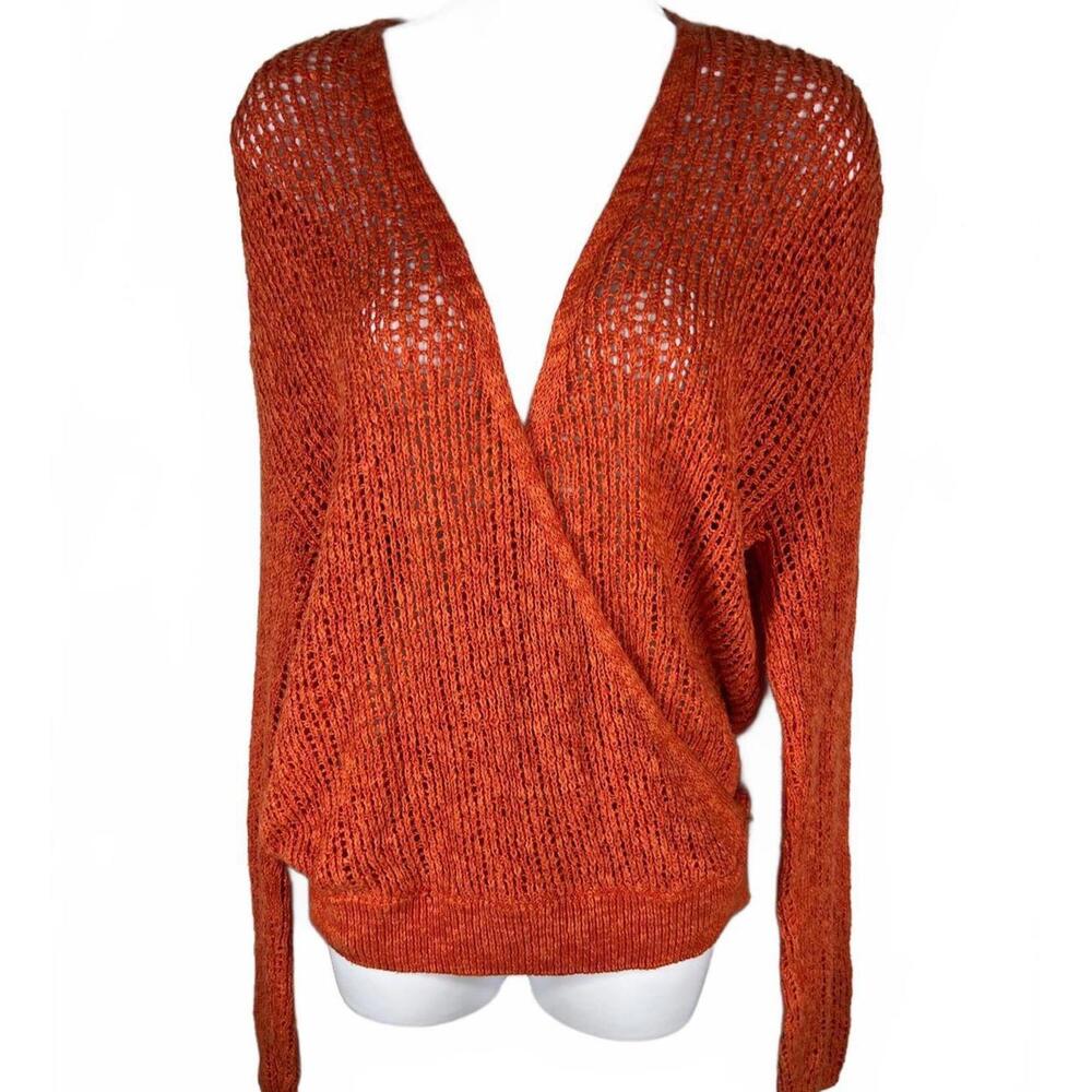 Boho Beach Aesthetic | Billabong Open Knit Crochet Coastal Sweater Resort Size S